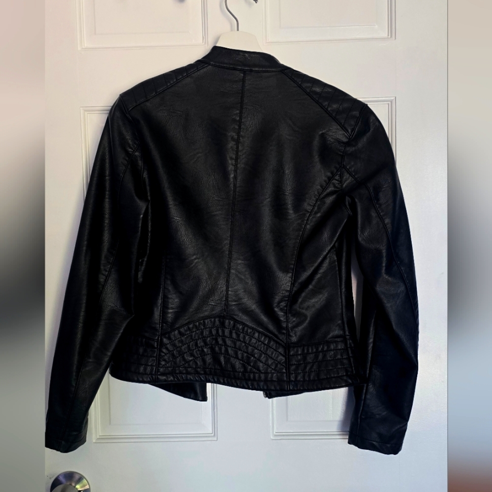 Women's Black Faux Leather Jacket